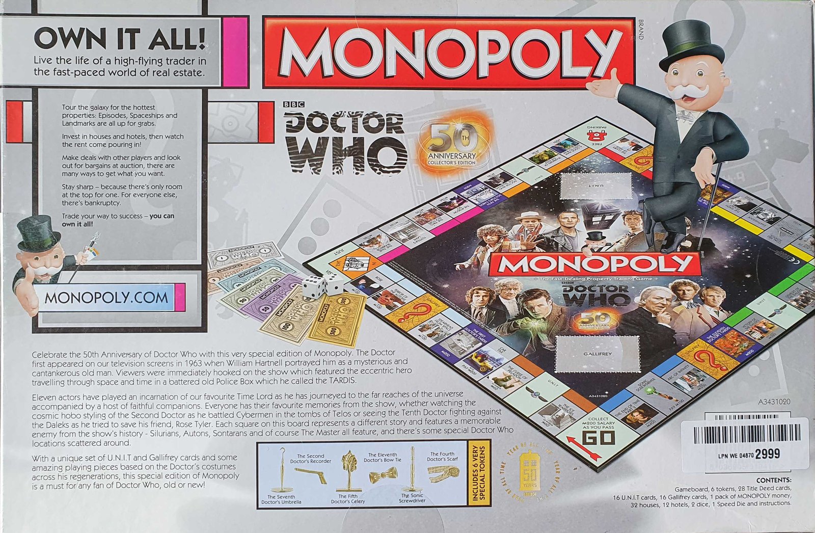 Picture of A 3431020 Monopoly - Doctor Who 50th anniversary collector's edition by artist Various from the BBC records and Tapes library